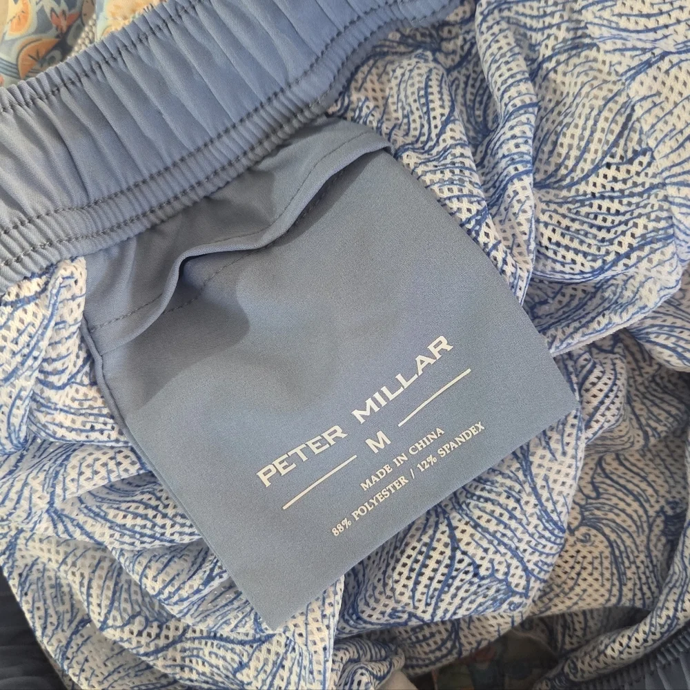 PETER MILLAR Swim Trunks Tiki Time Paradise NWOT M Board Shorts Resort
